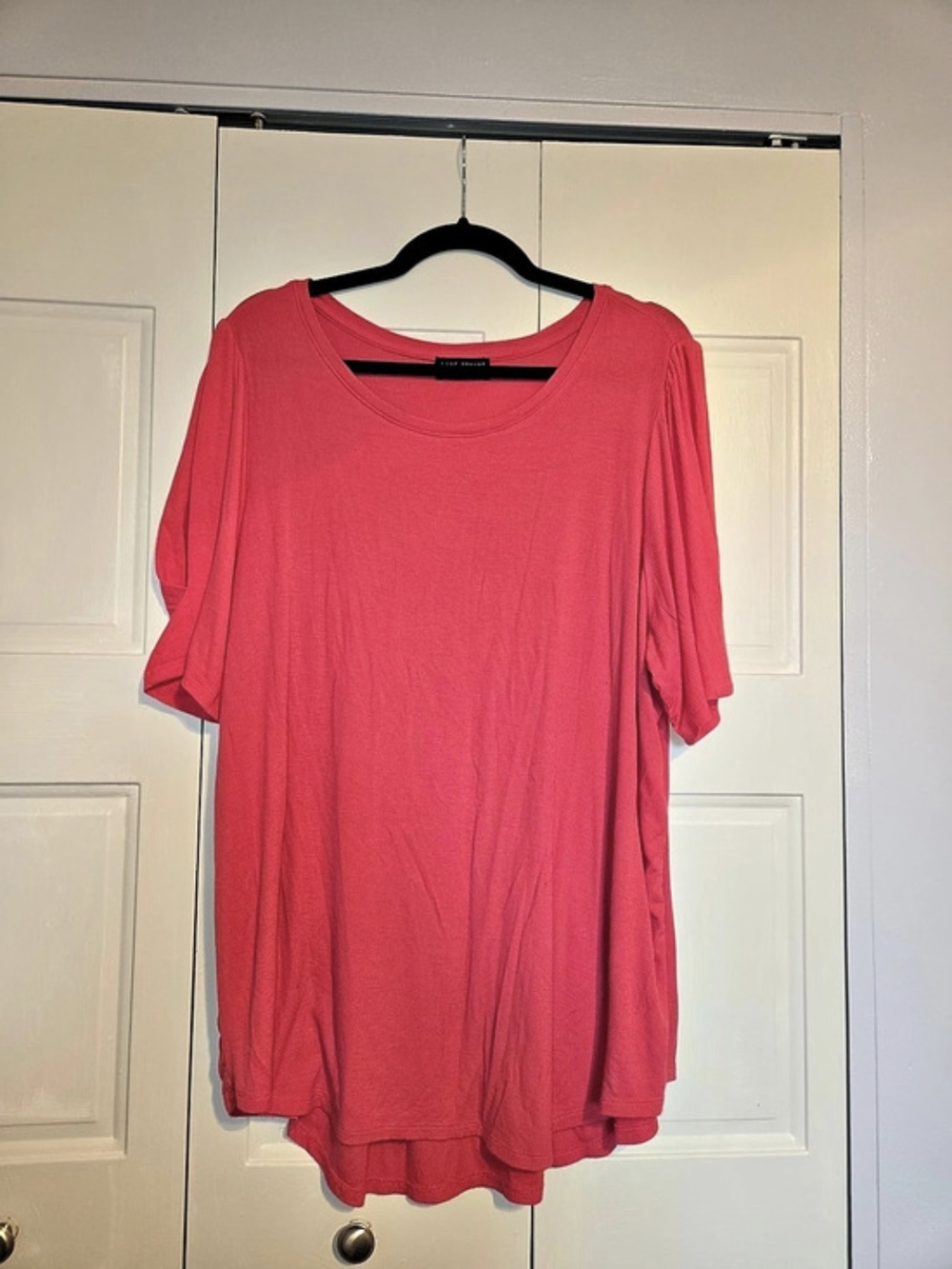 Lane Bryant Pink Short Sleeve Tunic Top Size 22/24 Like New